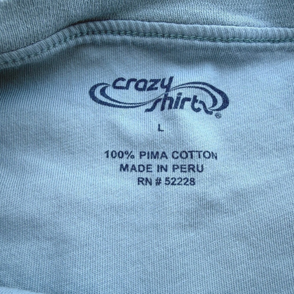 Crazy Shirts Hawaii Big Island Map Graphic Tee Pima Cotton Blue Mens Large - Picture 3 of 6
